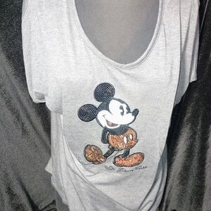 Disney Gray Mickey Mouse Short Sleeve Tee